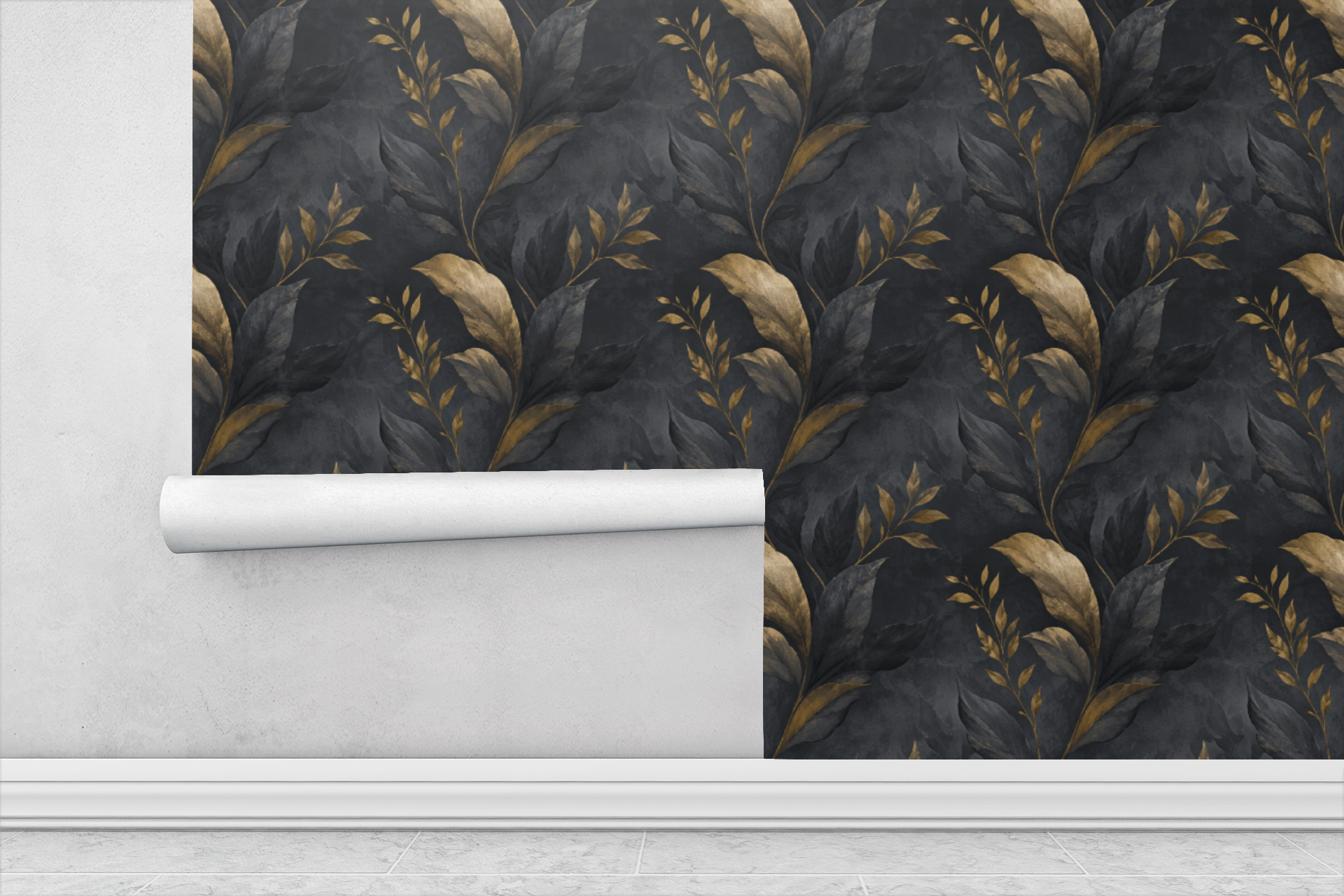 Midnight Plaster Wallpaper
