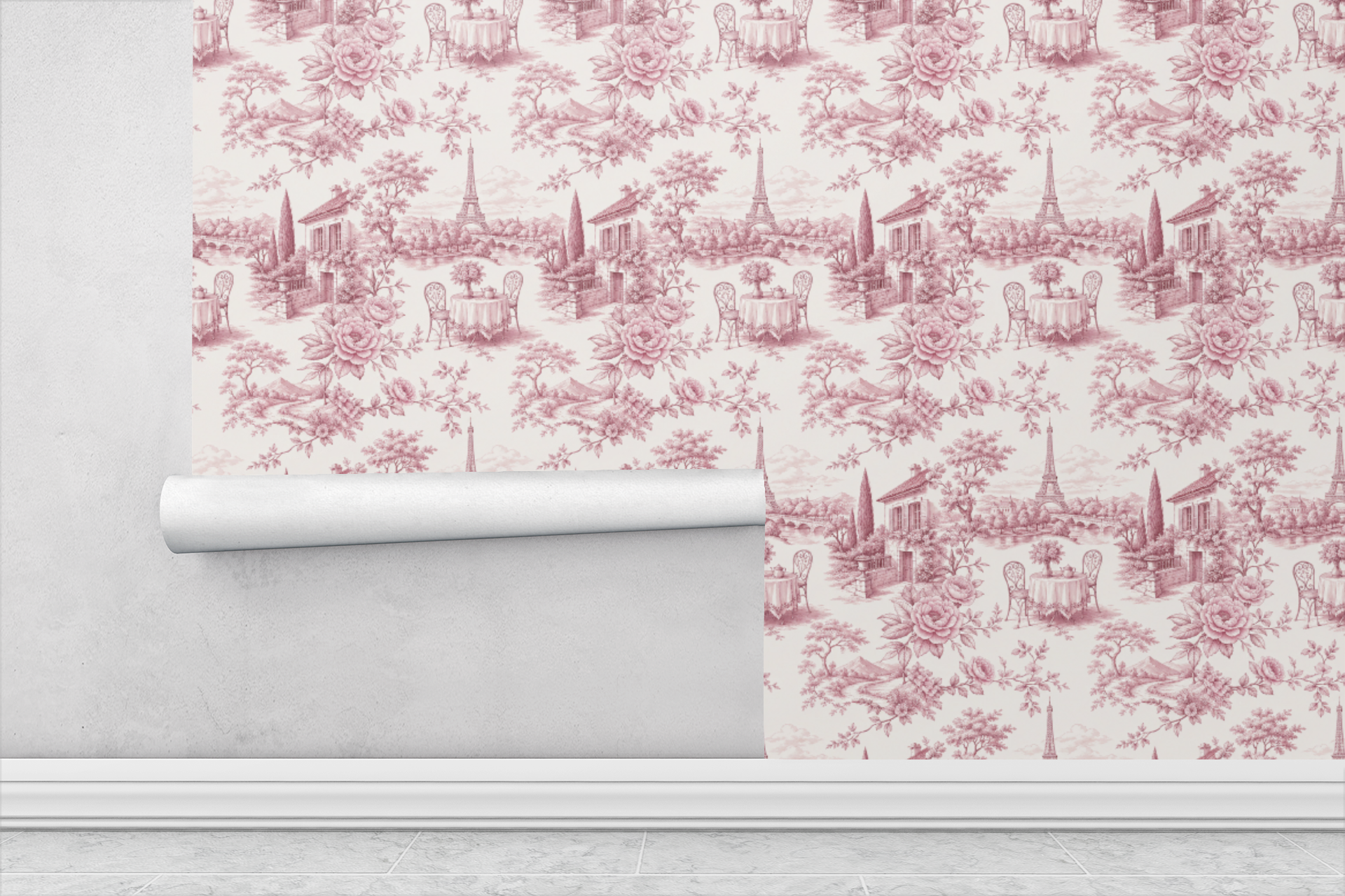 Versailles Toile Blush Wallpaper