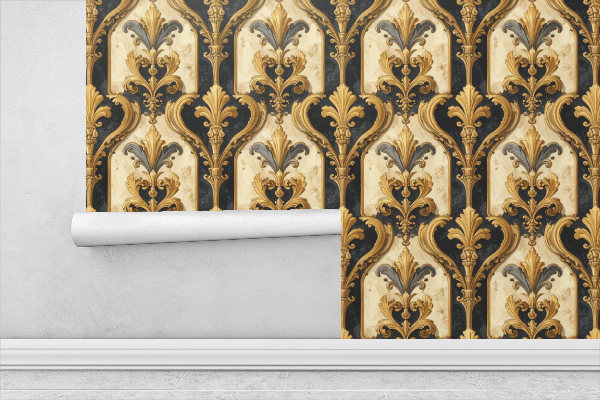 Venetian Velvet Scrolls Wallpaper Peel and Stick Wallpaper | Accent Haus