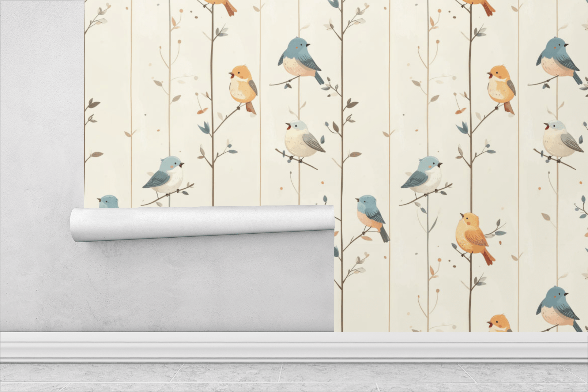 Tiny Bird Choir Wallpaper Peel and Stick Wallpaper | Accent Haus