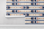 Lakeview Oars Stripe Wallpaper