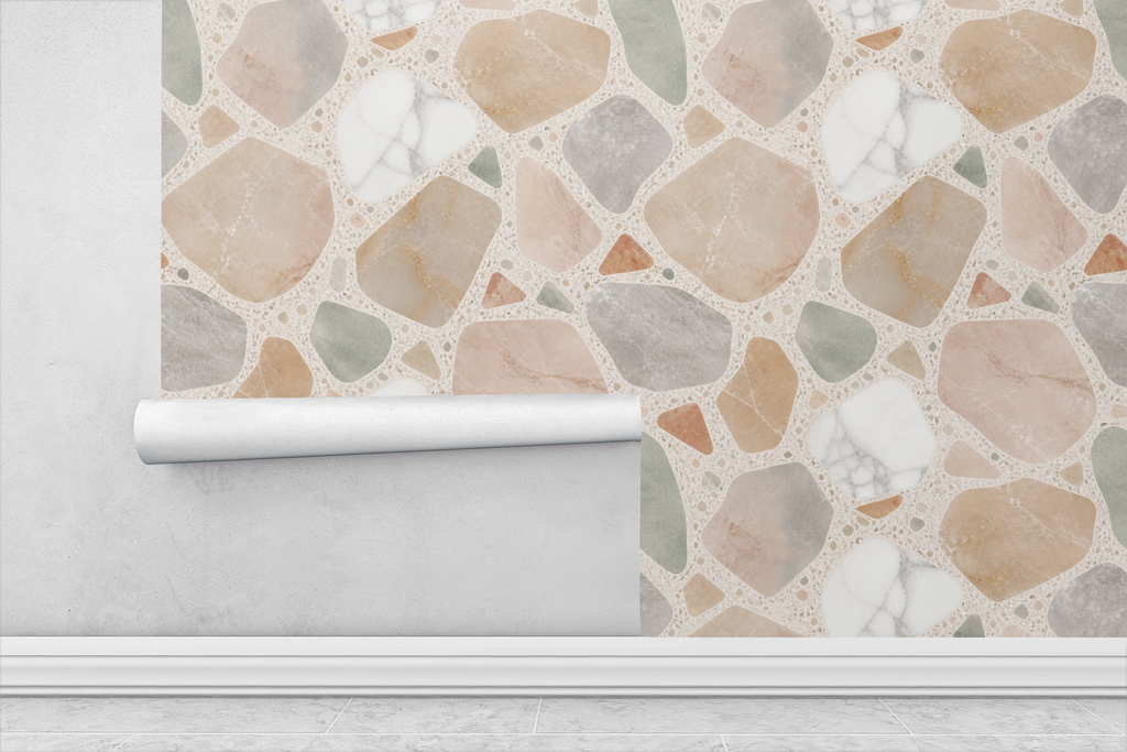 Painted Terrazzo Chips Wallpaper