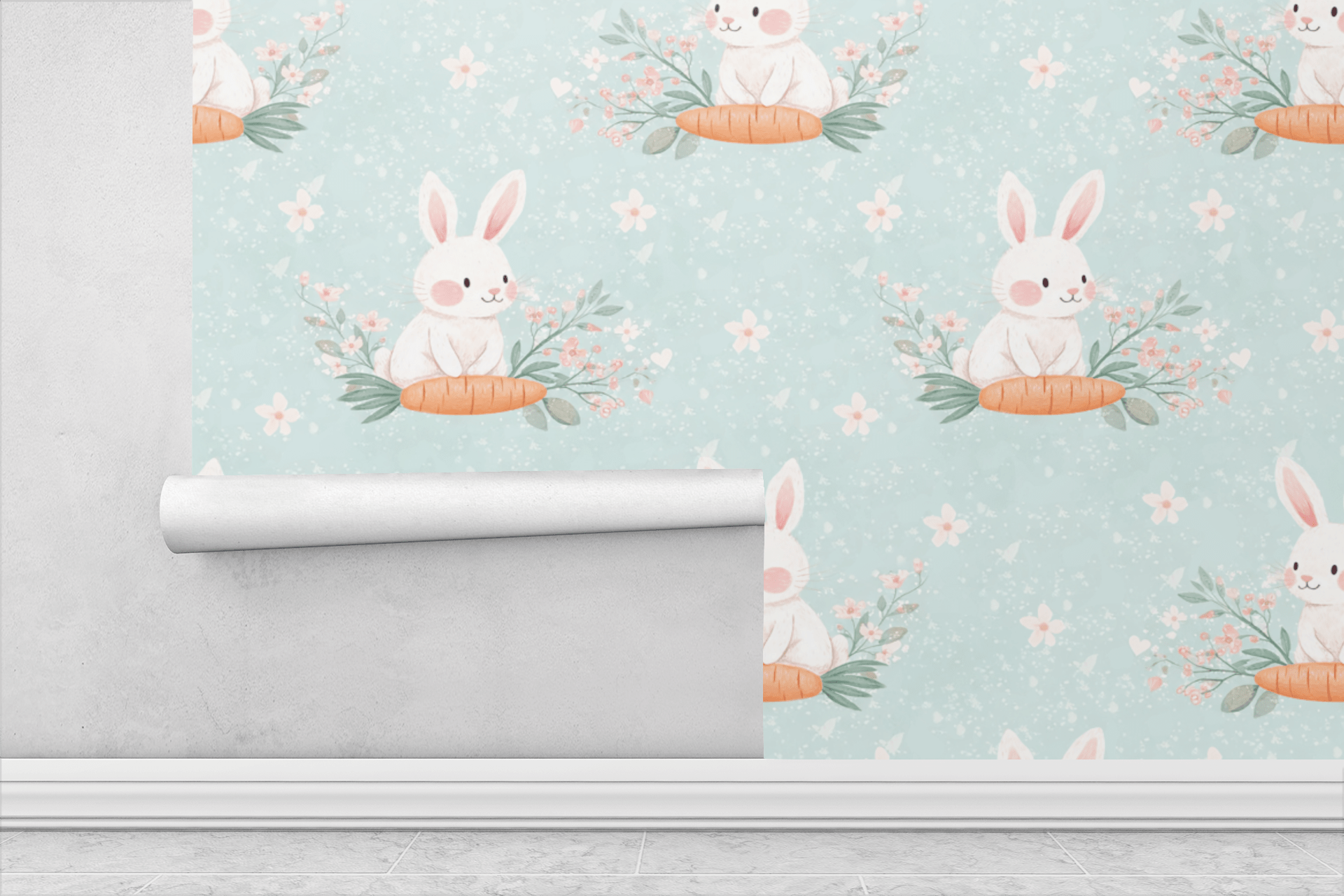 Bunny Garden Wallpaper Peel and Stick Wallpaper | Accent Haus