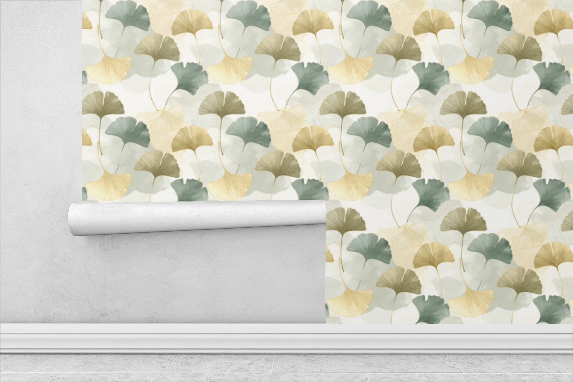 Elegant Ginkgo Drift Wallpaper Peel and Stick Wallpaper | Accent Haus