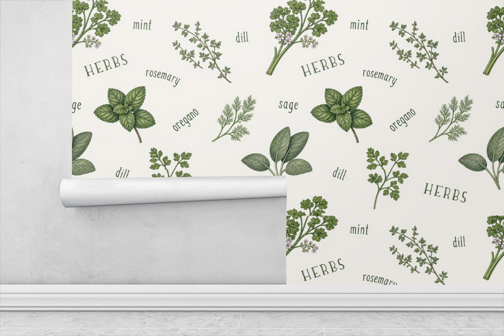 Botanical Herb Garden Wallpaper
