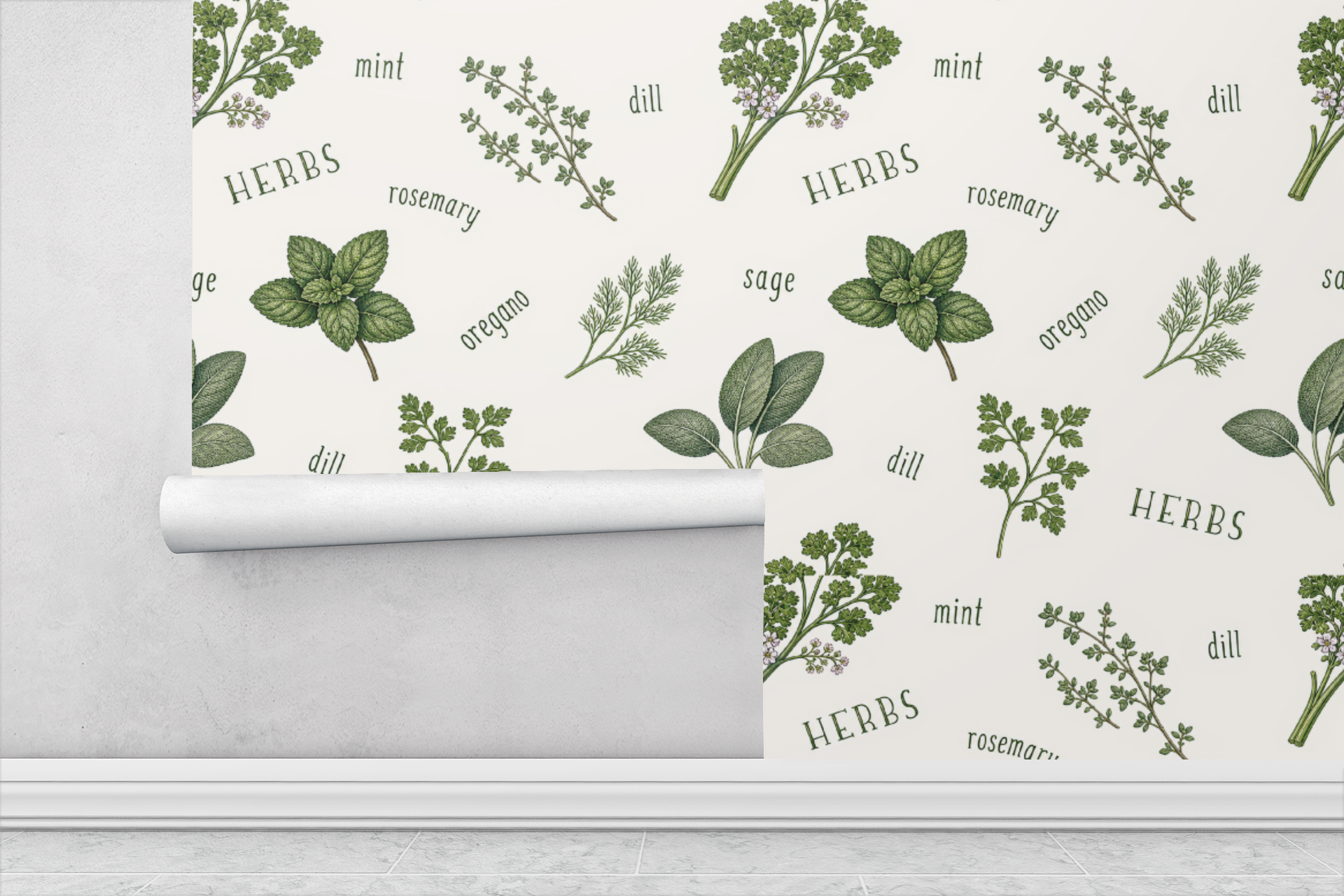 Botanical Herb Garden Wallpaper