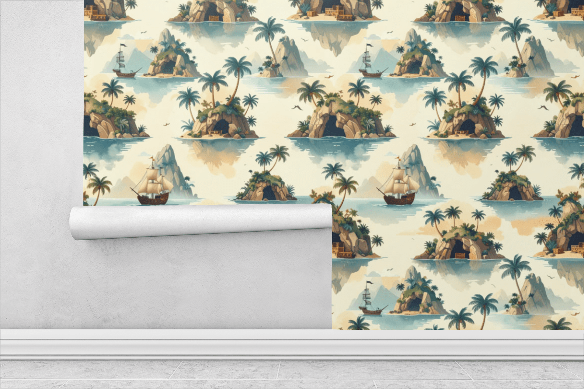 Island Treasure Quest Wallpaper Peel and Stick Wallpaper | Accent Haus