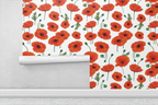 Summer Flowers II White Wallpaper