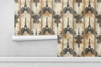 Parisian Etching Curtains Wallpaper