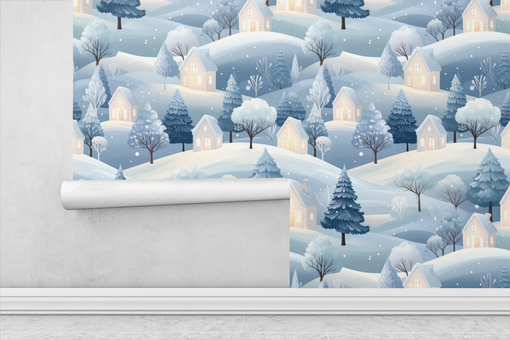 Ice Crystal Village Wallpaper