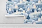 Ice Crystal Village Wallpaper