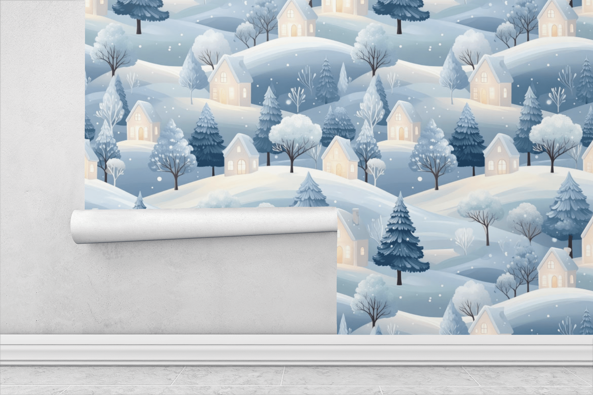 Ice Crystal Village Wallpaper Peel and Stick Wallpaper | Accent Haus