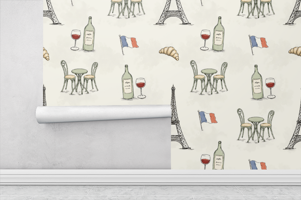 Vintage Paris Sketch Wallpaper