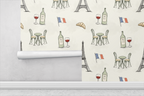 Vintage Paris Sketch Wallpaper