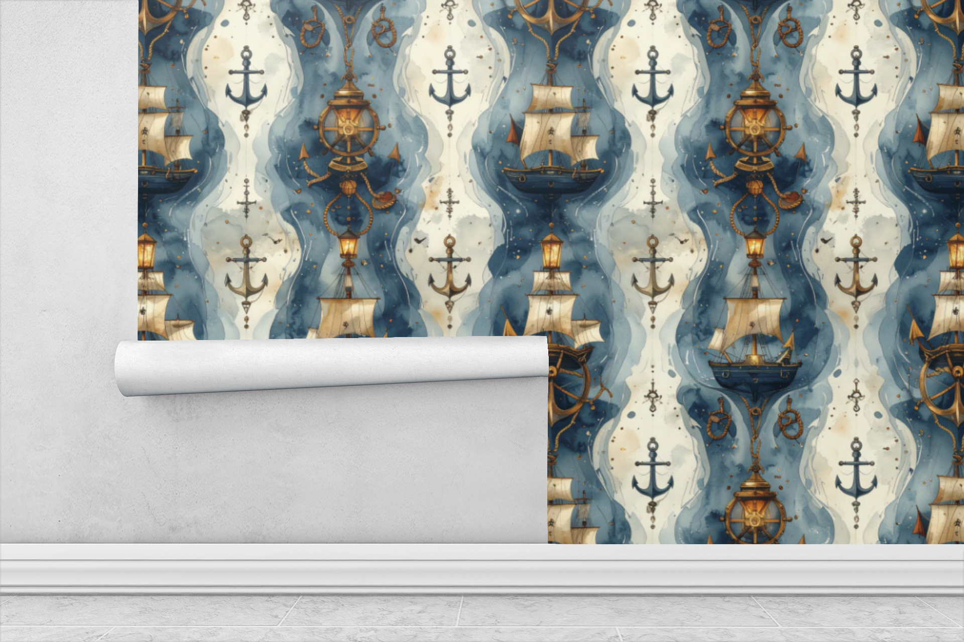 Anchors & Wheels Wallpaper