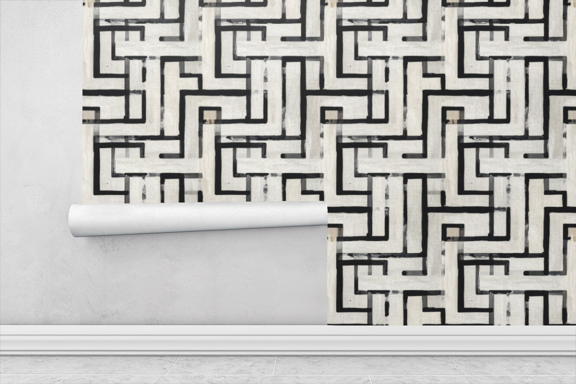 Minimalist Maze Lines Wallpaper