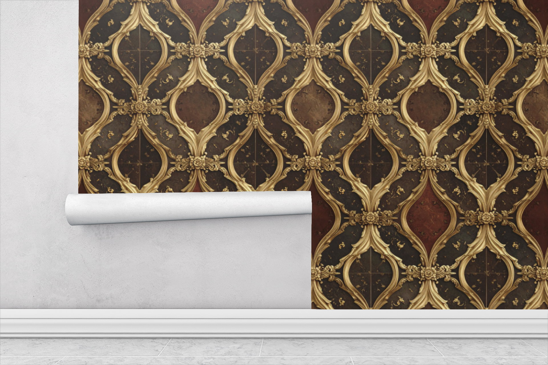 Versailles Ribbon Lattice Wallpaper