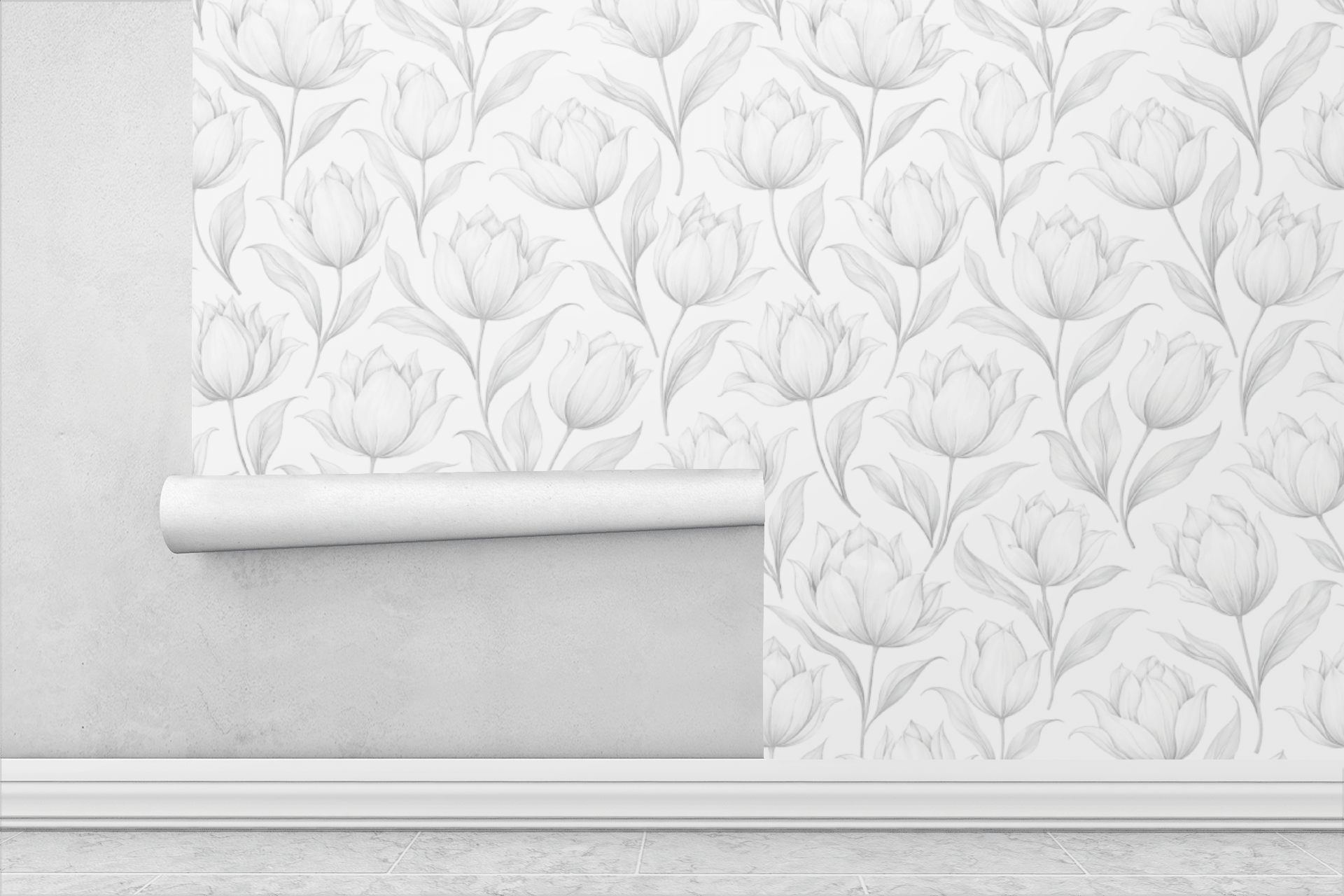 Silver Petal Symphony Wallpaper Peel and Stick Wallpaper | Accent Haus