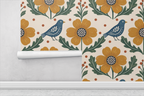 Scandinavian Folk Pattern Wallpaper