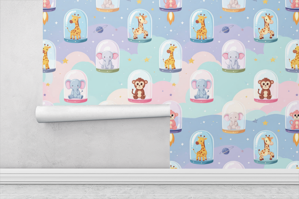 Floating Space Zoo Wallpaper