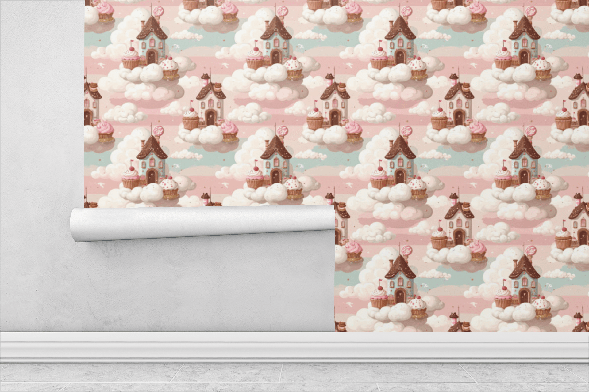 Cloud Bakery Town Wallpaper Peel and Stick Wallpaper | Accent Haus