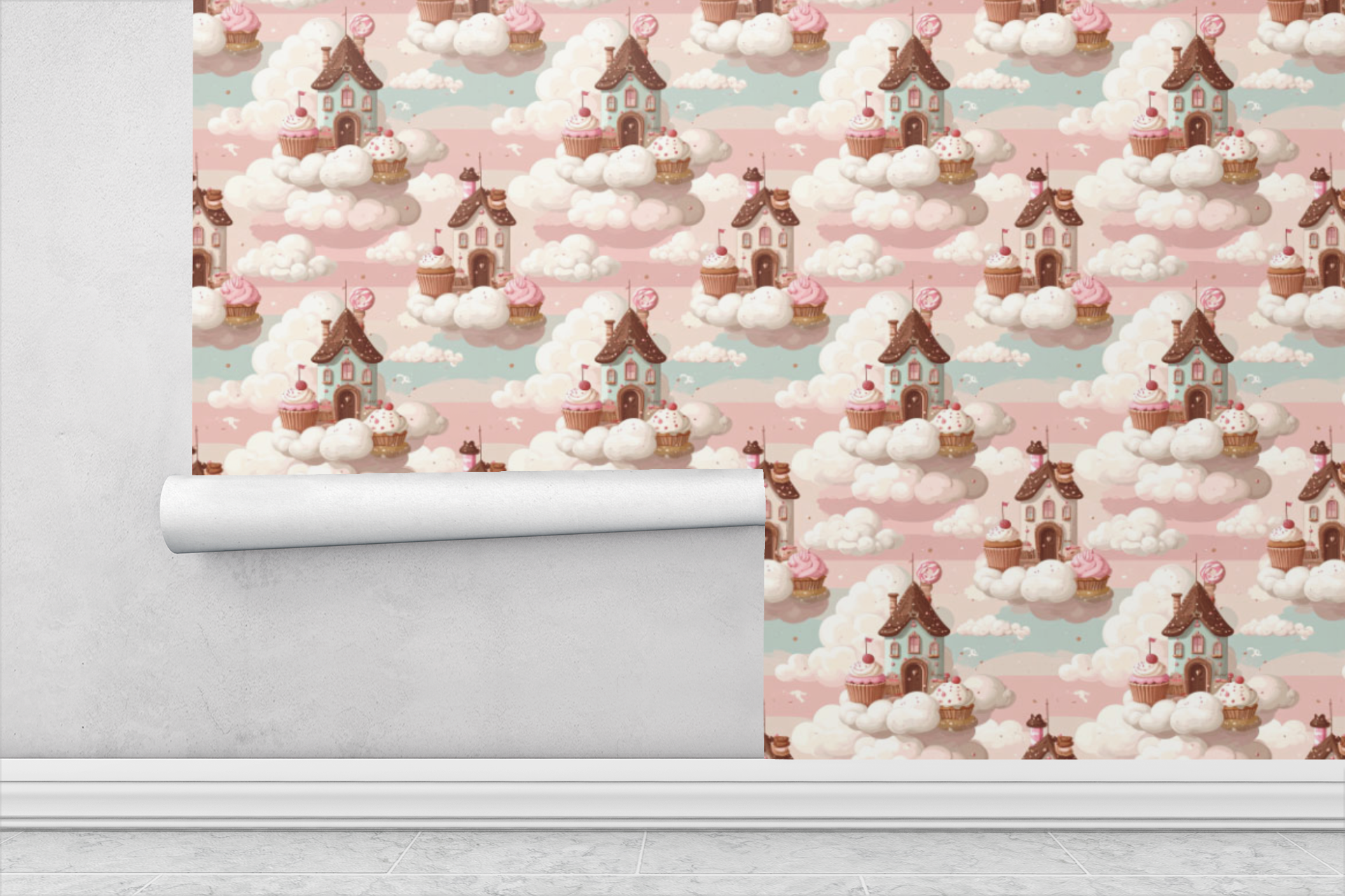 Cloud Bakery Town Wallpaper