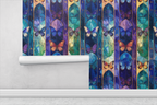 Floating Geometric Butterflies Wallpaper