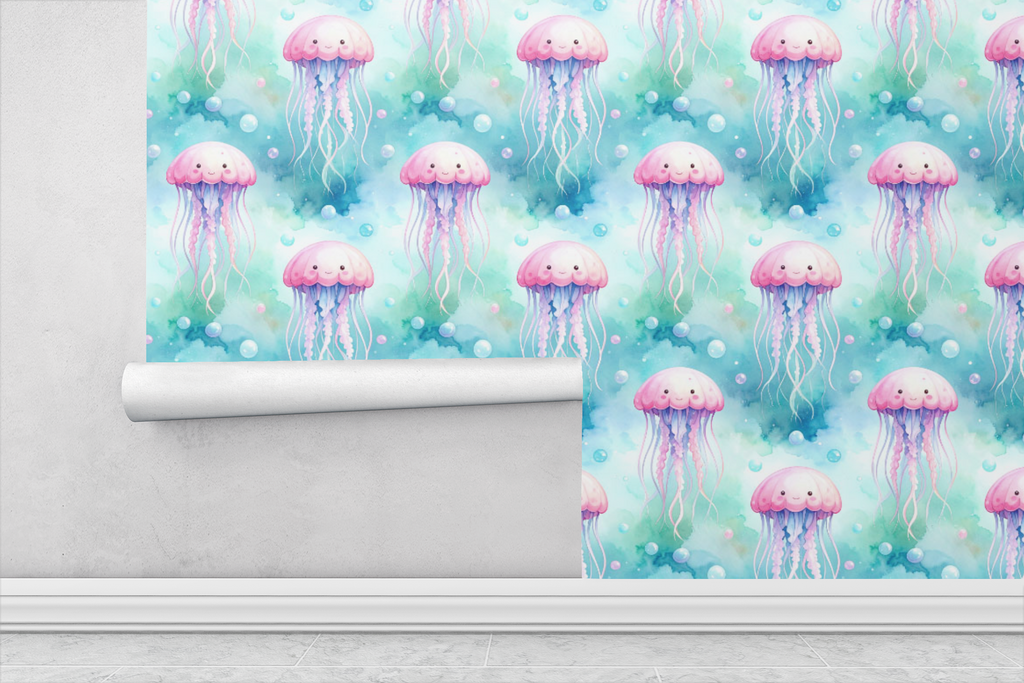 Happy Jellyfish Garden Wallpaper