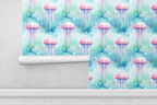Happy Jellyfish Garden Wallpaper