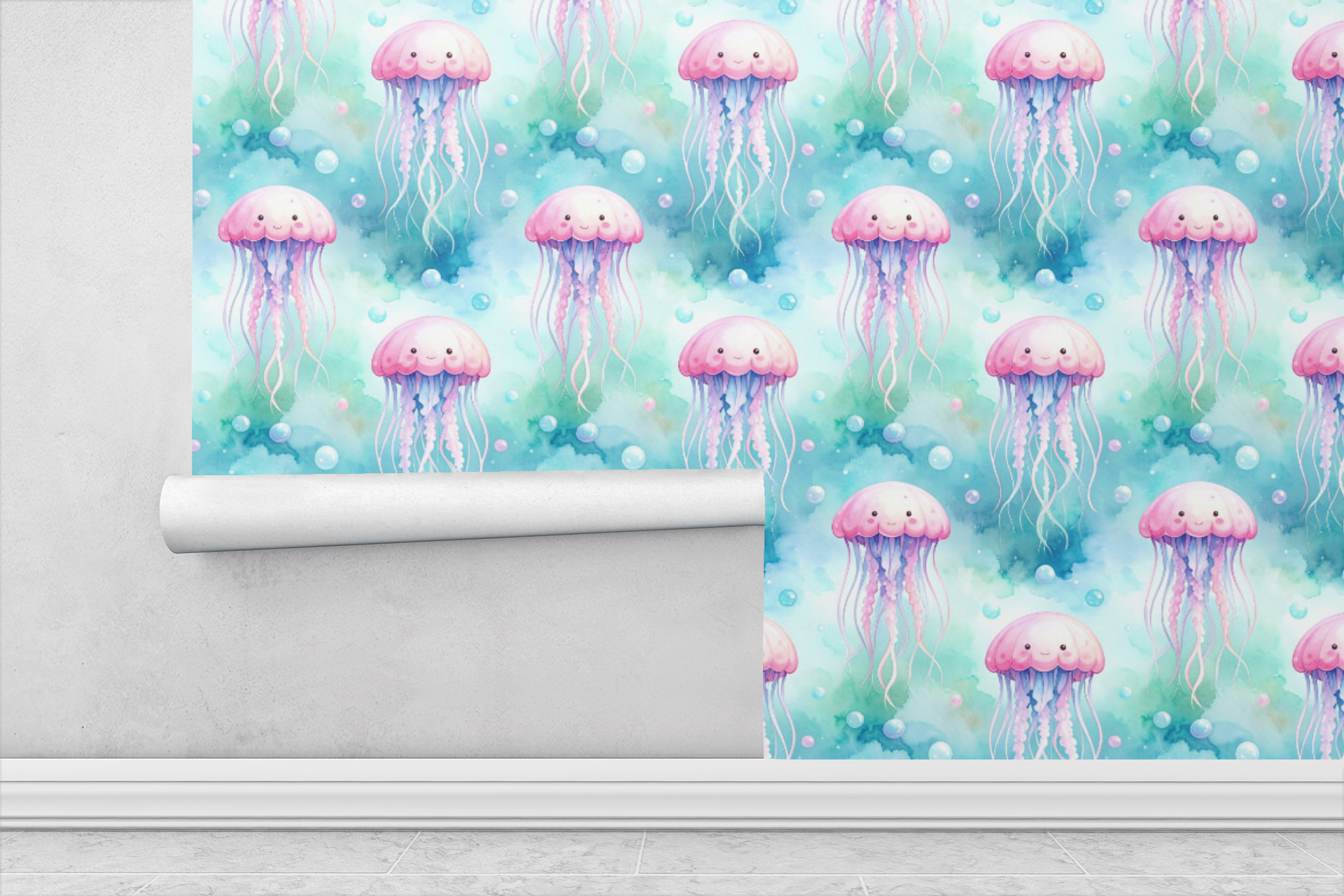 Happy Jellyfish Garden Wallpaper