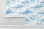 Whimsical Cloud Ceiling Wallpaper