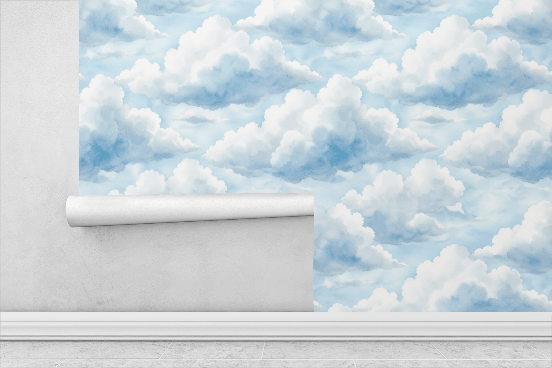 Whimsical Cloud Ceiling Wallpaper Peel and Stick Wallpaper | Accent Haus