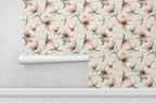 Diagonal Bloom Flow Wallpaper