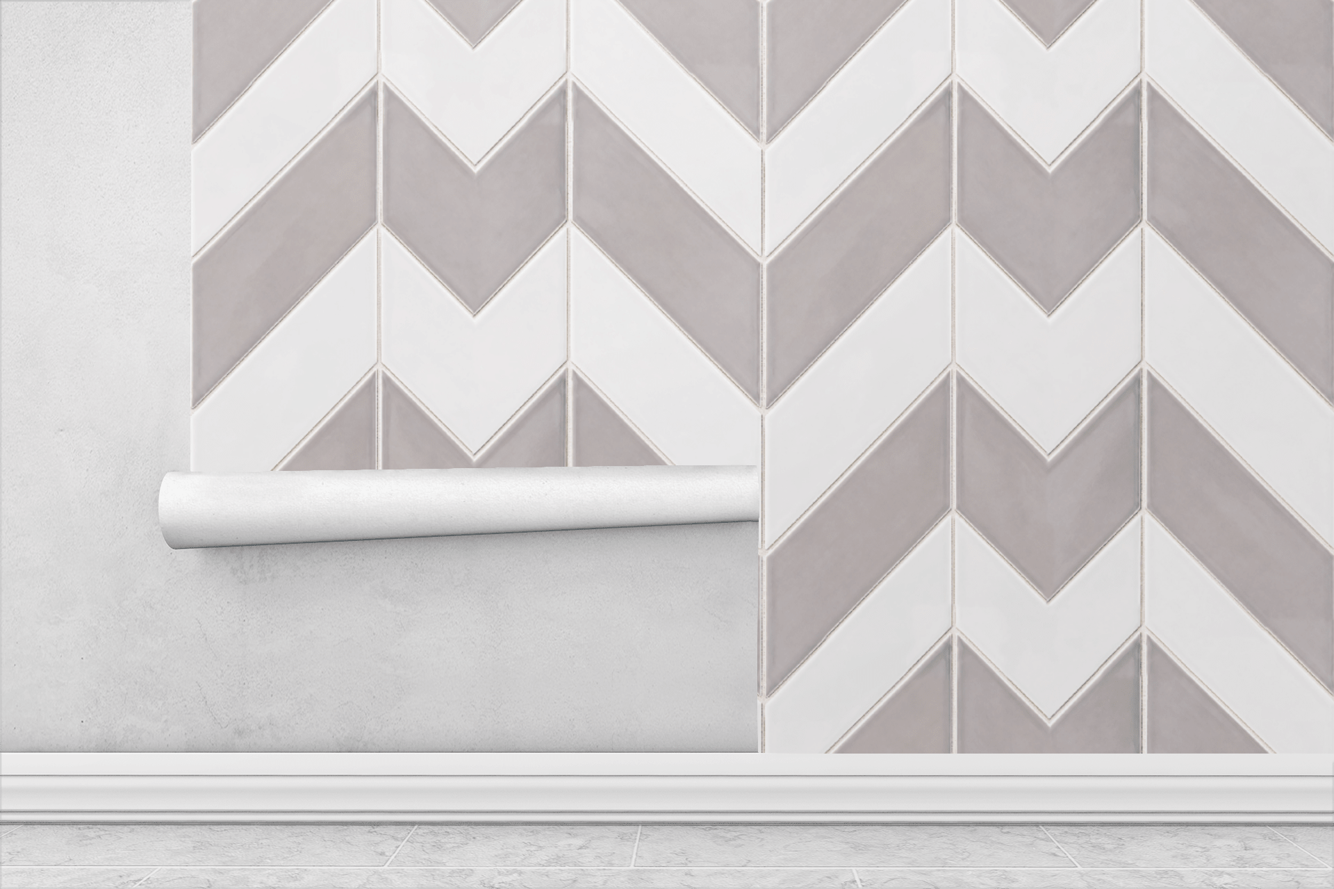 Classic Herringbone Tile Wallpaper Peel and Stick Wallpaper | Accent Haus