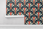 Art Deco Fan Pattern Wallpaper