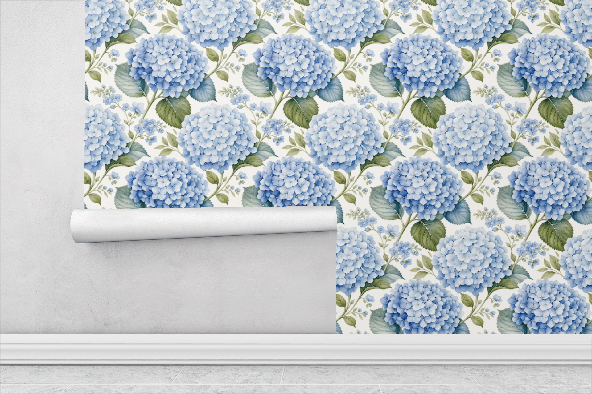 Hydrangea Harbor Blue Wallpaper