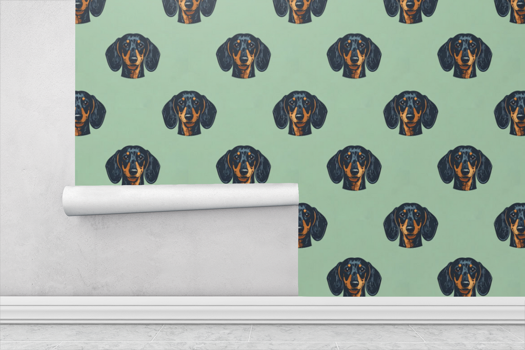 Dachshund - Retro Stretch Rhythm Wallpaper