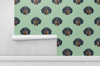 Dachshund - Retro Stretch Rhythm Wallpaper