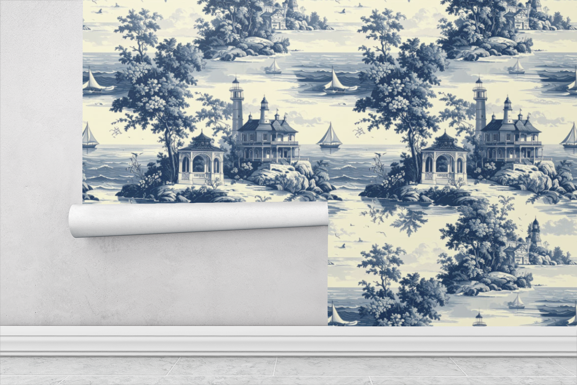 Antique Seaside Resort Wallpaper