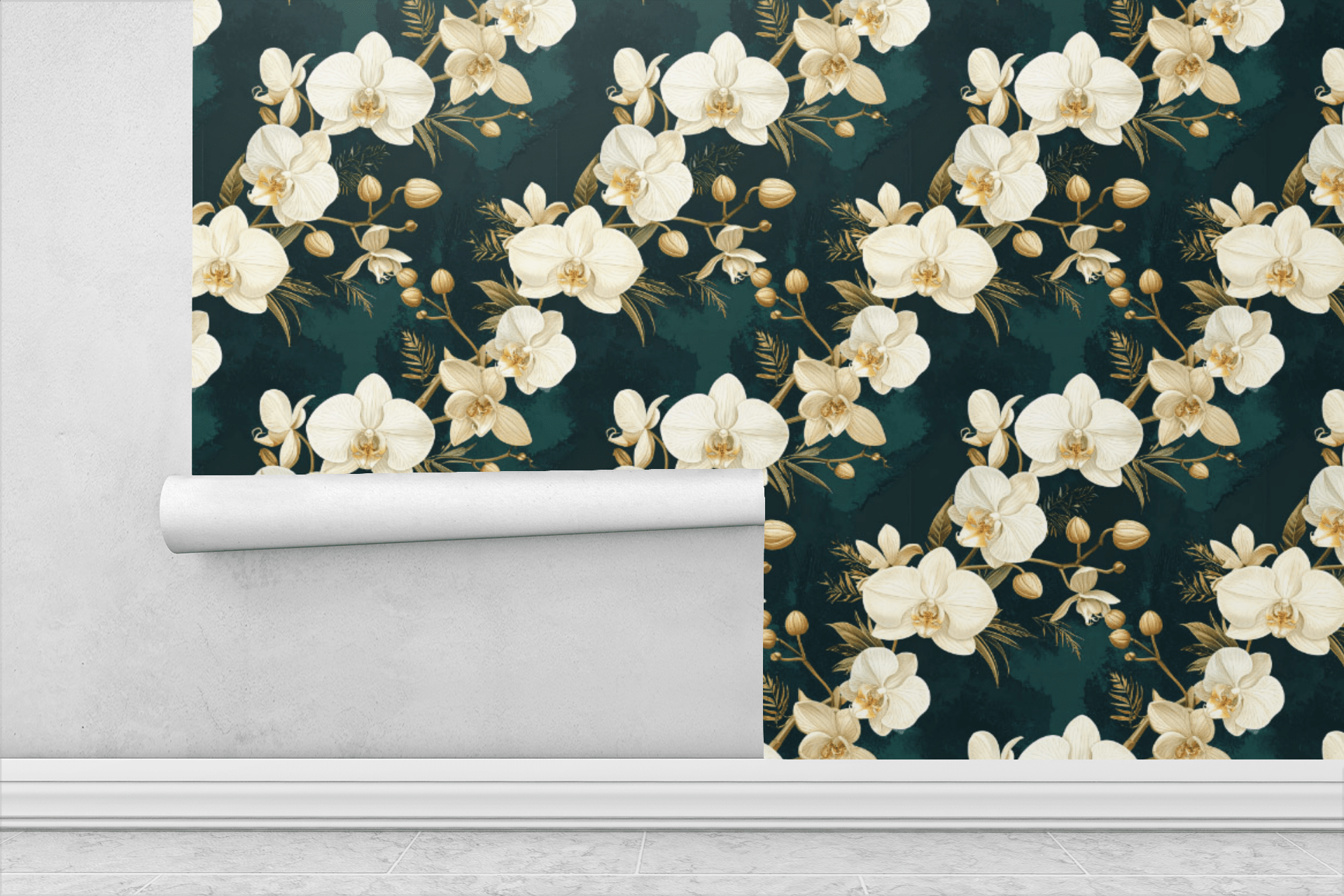 Golden Orchid Symphony Wallpaper Peel and Stick Wallpaper | Accent Haus