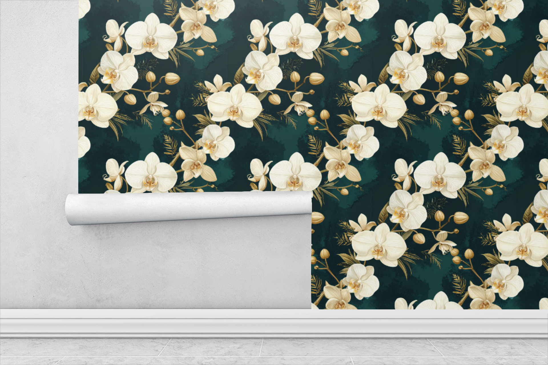 Golden Orchid Symphony Wallpaper