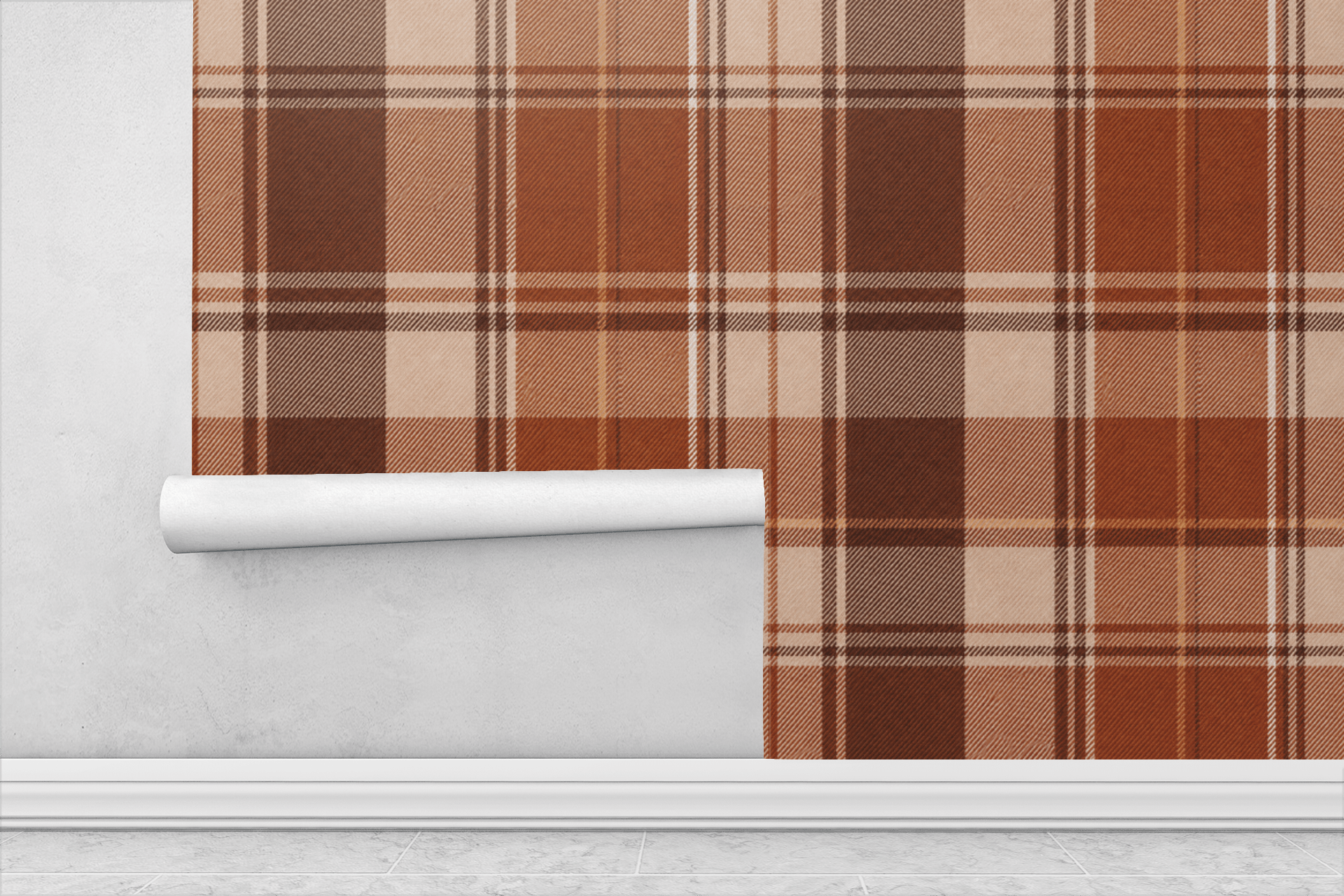 Harvest Plaid Copper Wallpaper Peel and Stick Wallpaper | Accent Haus