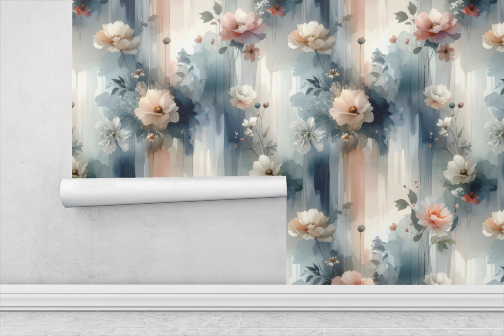 Ethereal Floral & Mist Mural Wallpaper