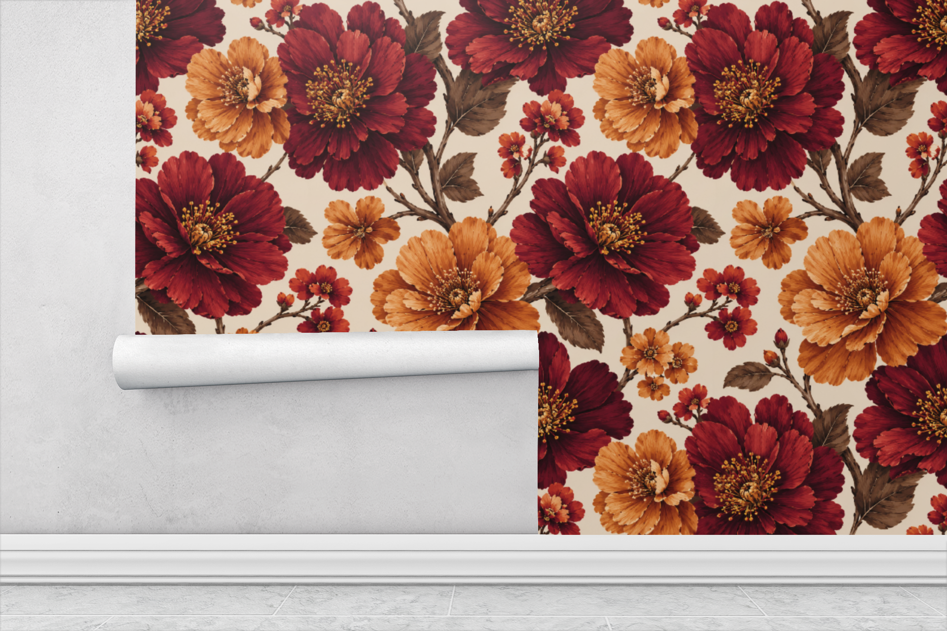 Ember Floral Wallpaper