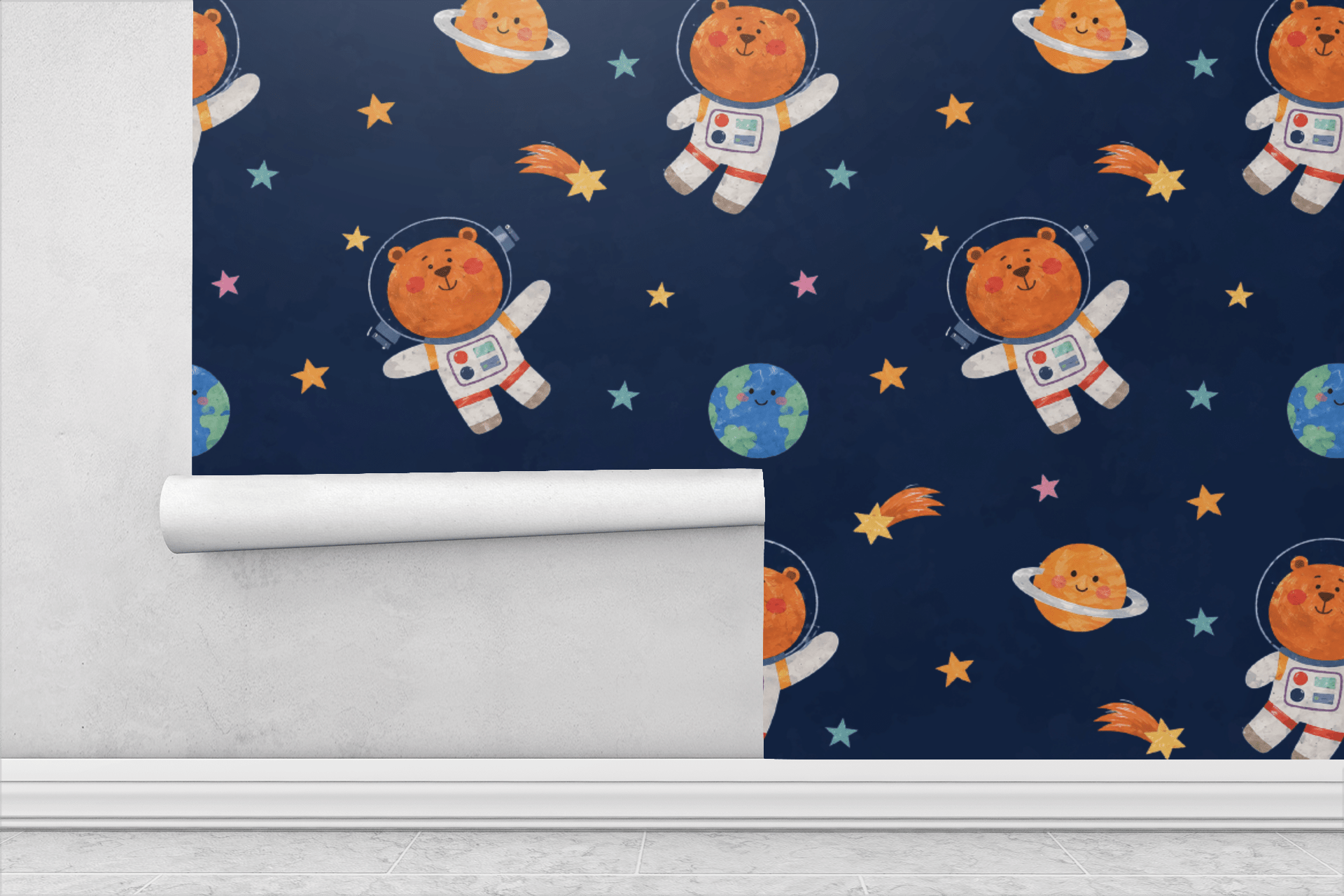 Cosmic Cuddles Adventure Wallpaper Peel and Stick Wallpaper | Accent Haus