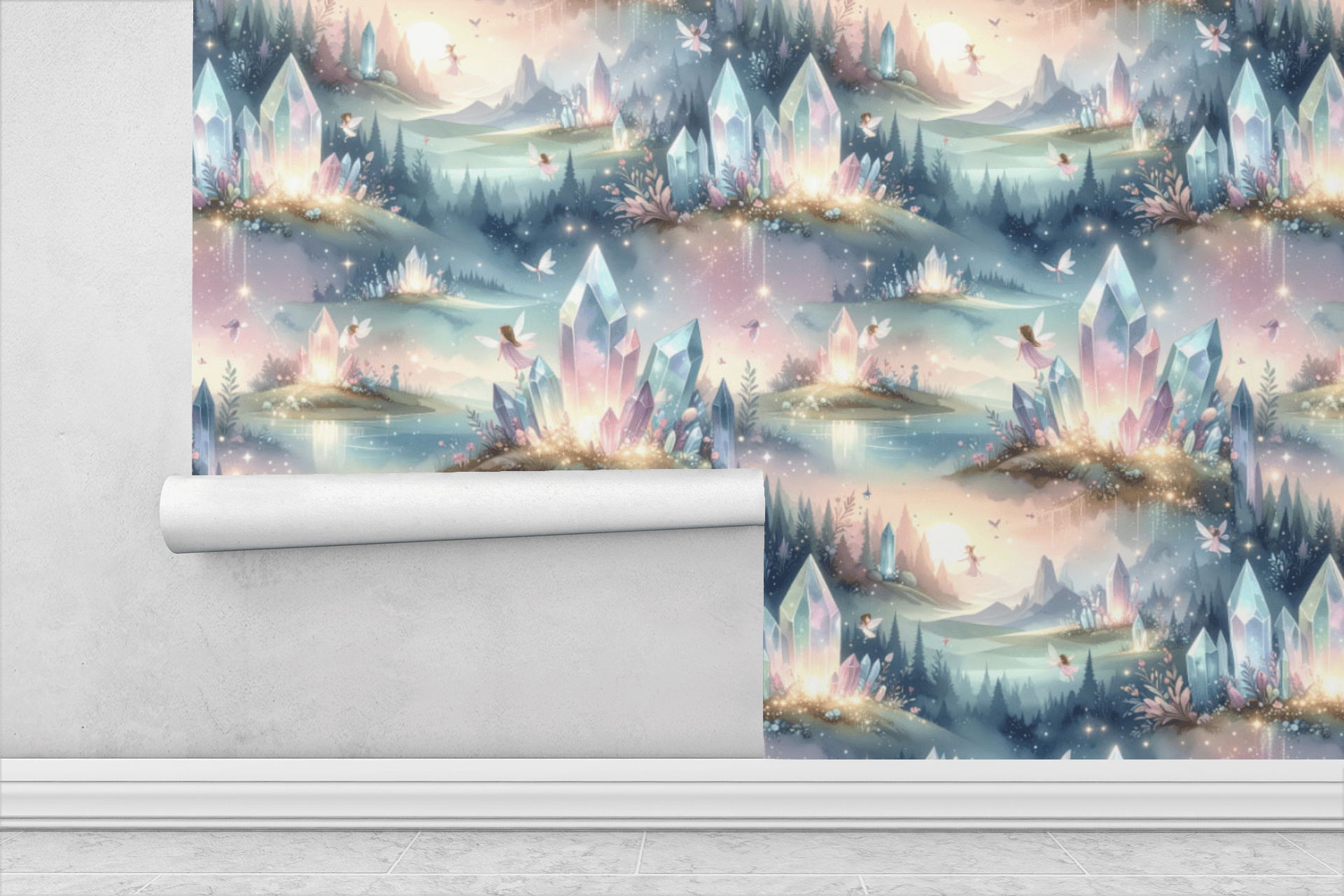 Crystal Spark Fairies Wallpaper Peel and Stick Wallpaper | Accent Haus