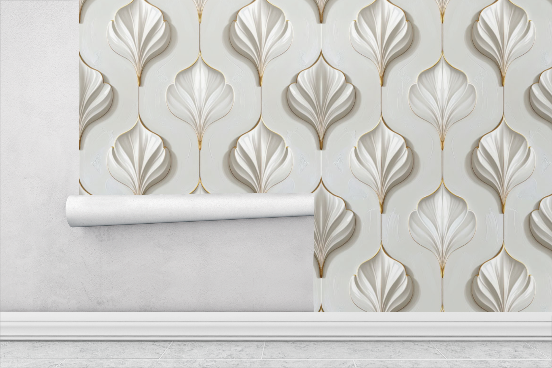 Floating Porcelain Petals Wallpaper
