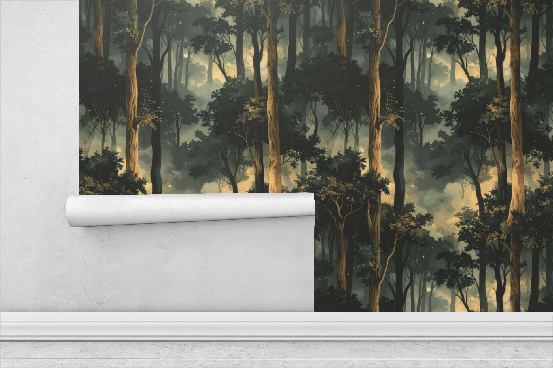 Nighttime Forest Wallpaper Peel and Stick Wallpaper | Accent Haus