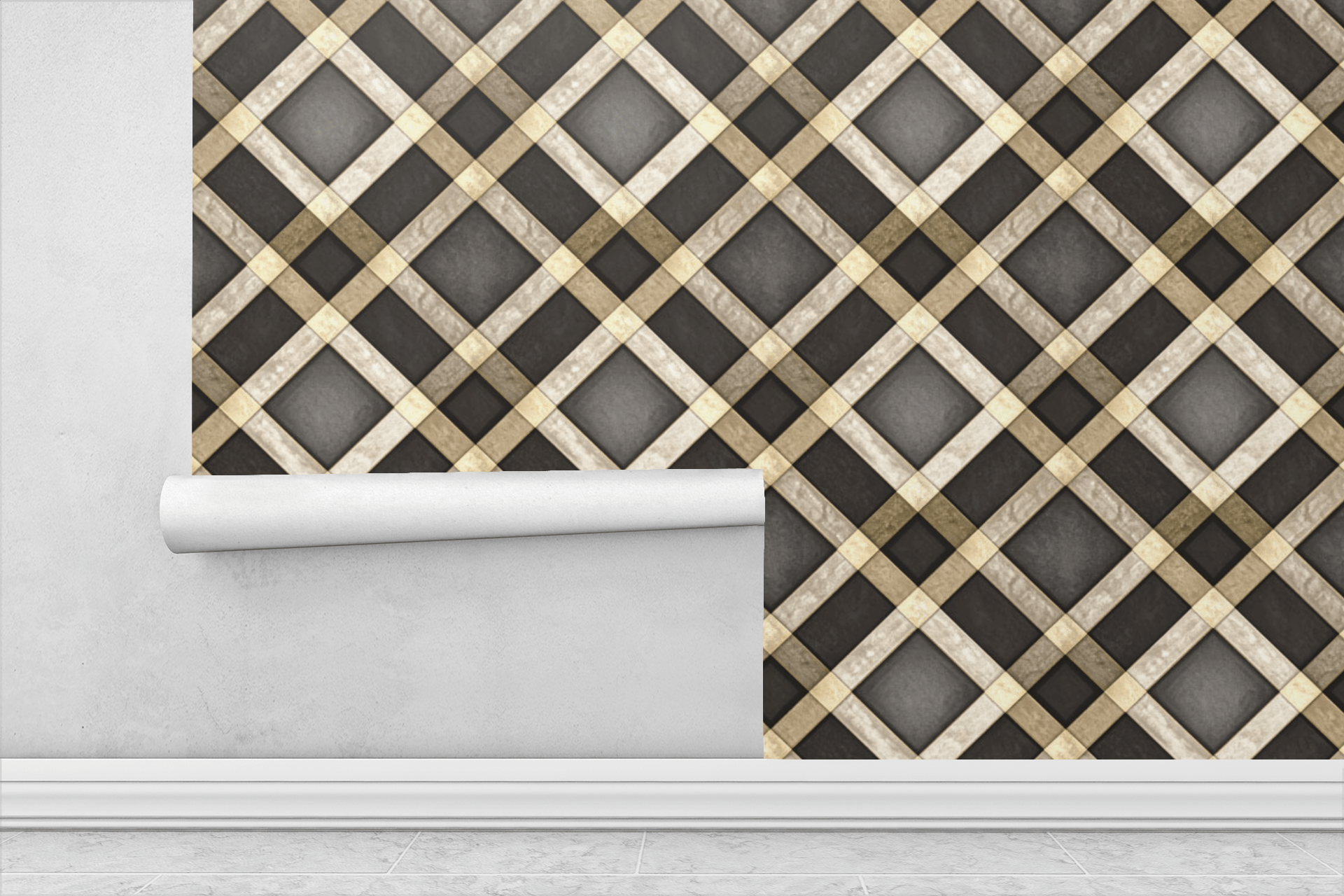 Velvet Shadow Check Wallpaper Peel and Stick Wallpaper | Accent Haus