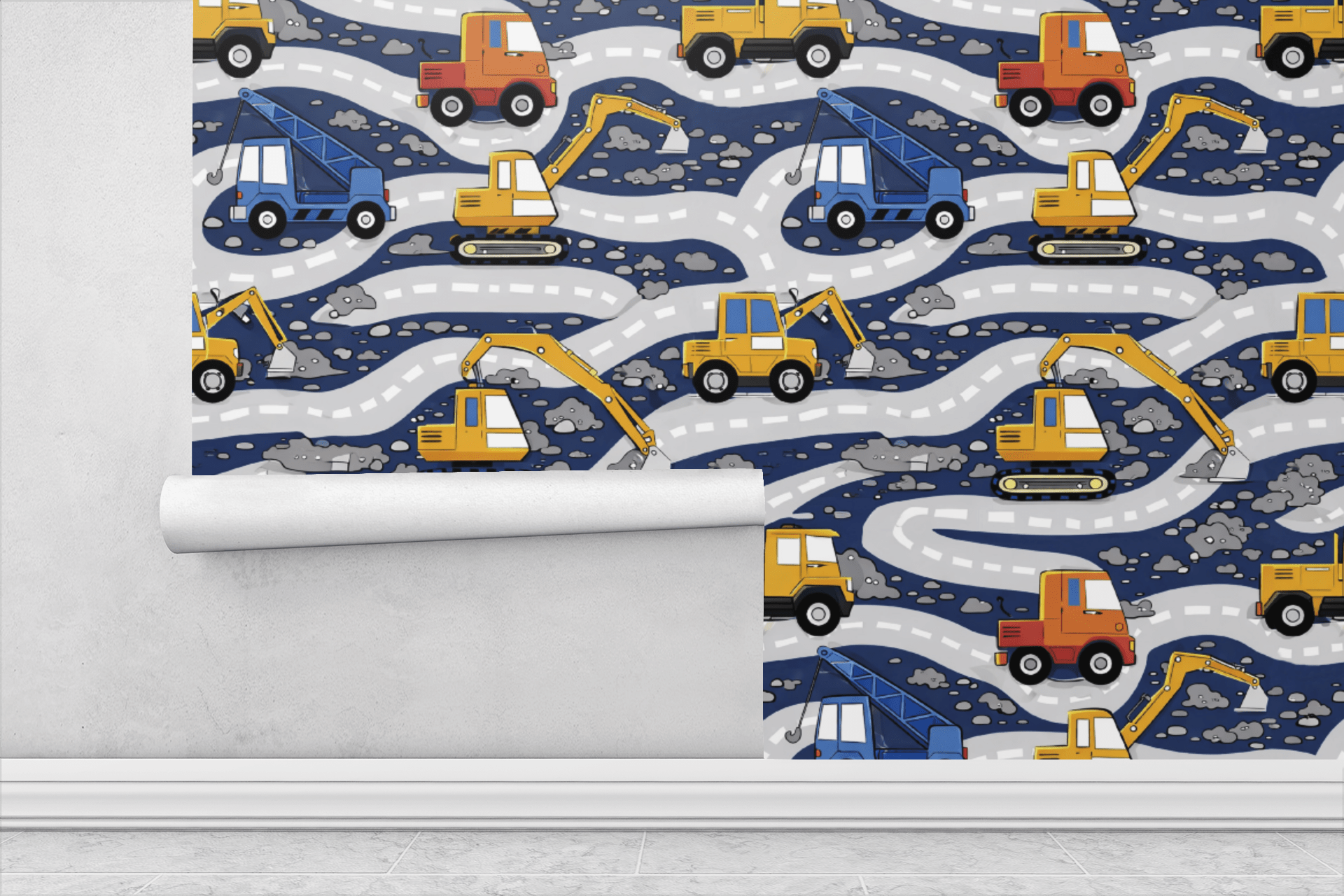 Roadwork Parade Wallpaper Peel and Stick Wallpaper | Accent Haus